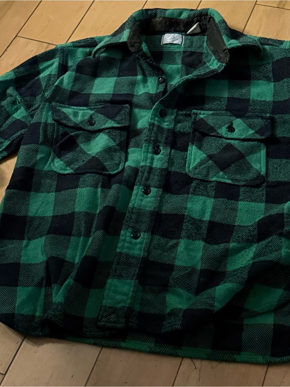 jcpenney Green and Black Buffalo Plaid Button-Front Shirt Jacket